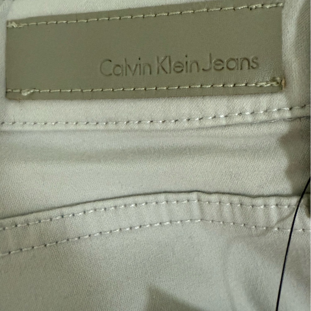 Calvin Klein Jeans Midrise Skinny Sateen Soft Pants Light Gray Captivate Size 12 - Picture 7 of 8
